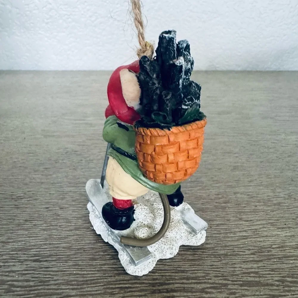 Christmas Mouse Skiing Figurine Holiday Ornament